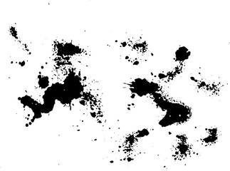 Fototapeta premium Abstract ink drops background. Black and white vector grunge texture.