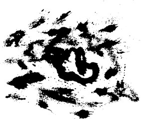 Abstract ink drops background. Black and white vector grunge texture.