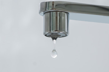 Drop of water from faucet