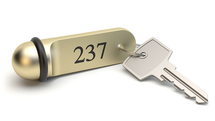 Hotel room key with number 237
