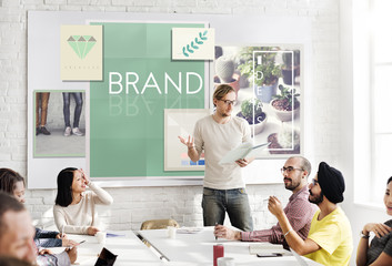 Brand Branding Label Marketing Profile Trademark Concept - obrazy, fototapety, plakaty