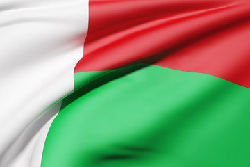 Obraz premium Republic of Madagascar flag waving