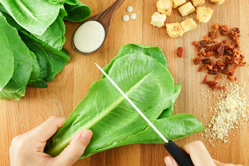 Caesar Salad , Preparing , Cooking