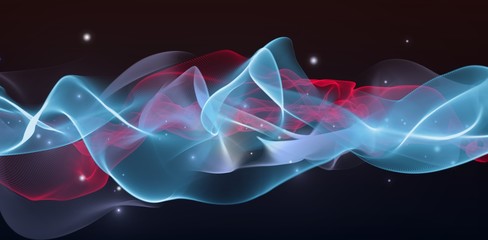 Composite image of blue and red design