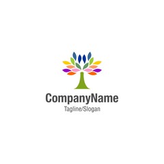 Obraz premium Tree logo illustration icon set