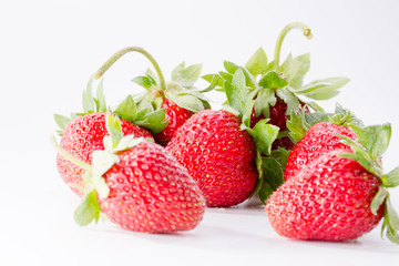 strawberries on white background