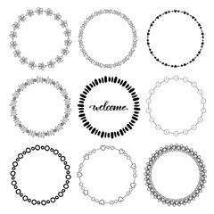 Hand drawn doodle frames. Vector decorative elements