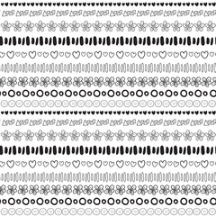 Black and white ethnic seamless pattern background. Fashion textile print or package design