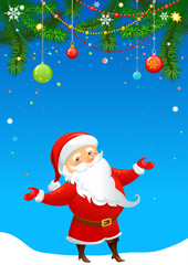 Greeting card with Santa Claus