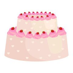 Sweets cakes with different stuffing, chocolate dessert vector illustration set