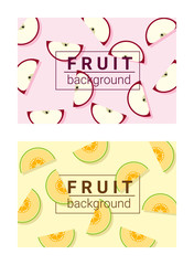 Colorful background with fruits, vector, illustration