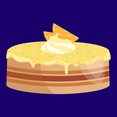 Vector cake icon set, Birthday food, sweet dessert, isolated illustration.