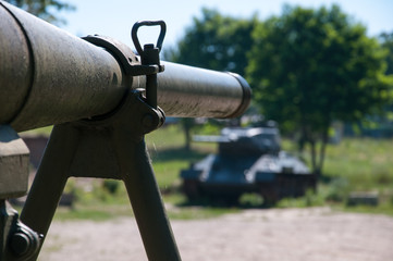 Mortar aimed at the tank