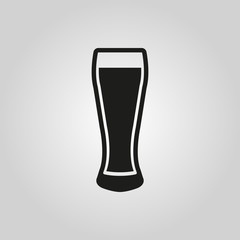 Glass of beer icon. Beer and pub, bar symbol. UI. Web. Logo. Sign. Flat design. App.Stock