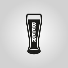 Glass of beer icon. Beer and pub, bar symbol. UI. Web. Logo. Sign. Flat design. App.Stock