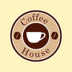 Icono plano Coffee House sobre fondo degradado #1