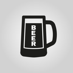 Glass of beer icon. Beer and pub, bar symbol. UI. Web. Logo. Sign. Flat design. App.Stock