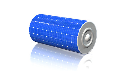 solar panel battery  - solar power 3d concept