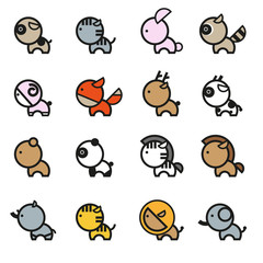 Cute Animals  Icon Set 2,vector,illustration