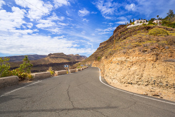 Road through the mountains of Gran Canaria island, Spain