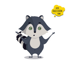 Universal cute raccoons set with family raccoon