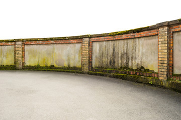 Hintergrund – Bejahrte Mauer in Form eines Bogens mit Pfosten aus Ziegelsteinen - Background -...