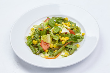 salad on the white background