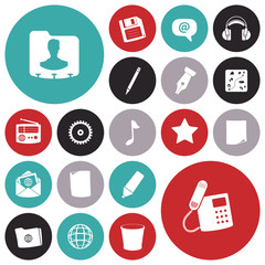 Flat design icons for user interface