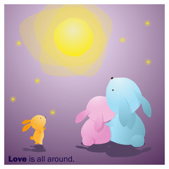 Cute Animals Collection Love is all around 7 ,vector,illustration