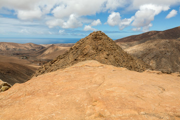 Beautiful volcanic mountains on  Fuerteventura. Canary Islands.