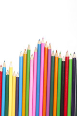 Color pencils isolated on white background.