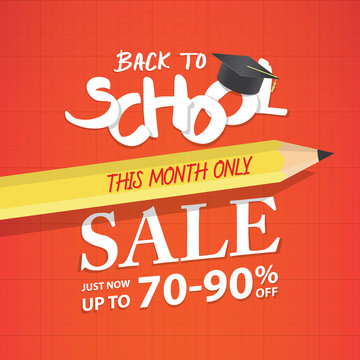 Back To School Sale Heading Design Promotion Price Tag For Banne