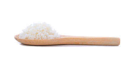 Fototapeta na wymiar rice in a wooden spoon