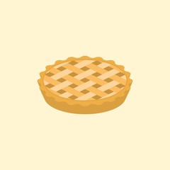 crust pie illustration, flat design