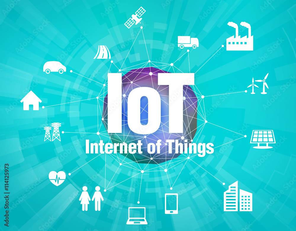 Aufkleber various smart devices and mesh network, internet of things, wireless sensor network, abstract image visual