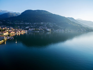 Fototapeta na wymiar Gravedona - Lago di Como - Italy - Vista aerea 