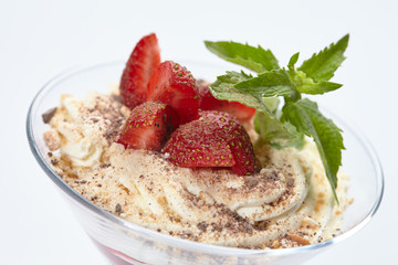 dessert with strawberries