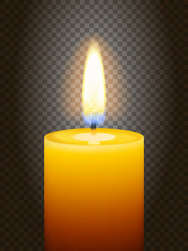 Realistic burning candle