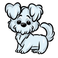Dog Bichon cartoon illustration isolated image animal character 