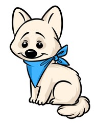 Dog small cartoon illustration isolated image animal character 
