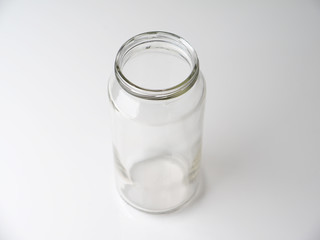 glass jar on a gray background