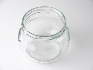 glass jar on a gray background