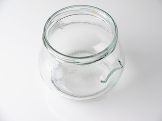 glass jar on a gray background