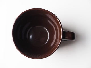 brown cup on a light background