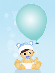 baby with balloon