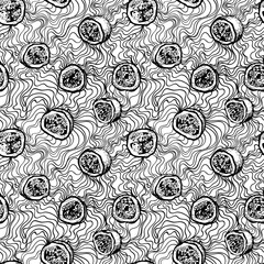 Vector seamless pattern with passion fruit