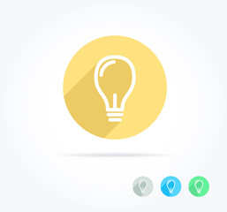 Idea Light Bulb Long Shadow Icon