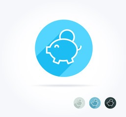 Piggy Bank Long Shadow Icon