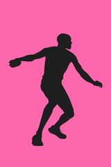 Obraz na płótnie Canvas Composite image of athlete man throwing a discus