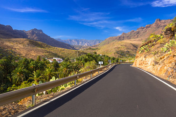 Road through the mountains of Gran Canaria island, Spain